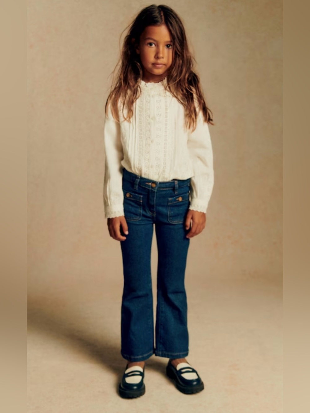 Petite Sezane LE 70’s Denim Trousers. Girls size 7/8. NWOT